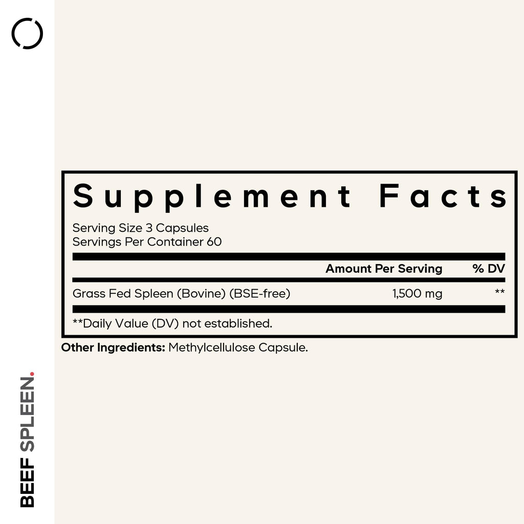 Codeage Grass Fed Beef Spleen Supplement - 2-Month Supply - Freeze Dried, Non-Defatted, Desiccated Bovine Pills Glandulars Meat – Pasture Raised Beef Vitamins for Spleen -180 Capsules Codeage Au supplements