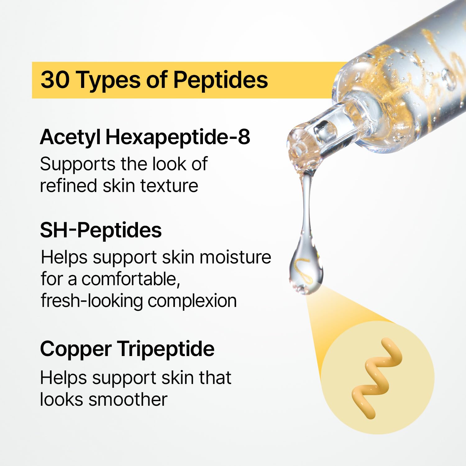 SUNGBOON EDITOR Glow Intensive Silk Peptide Ampoule, Copper Peptides Serum for Face with Collagen & Multi Peptides