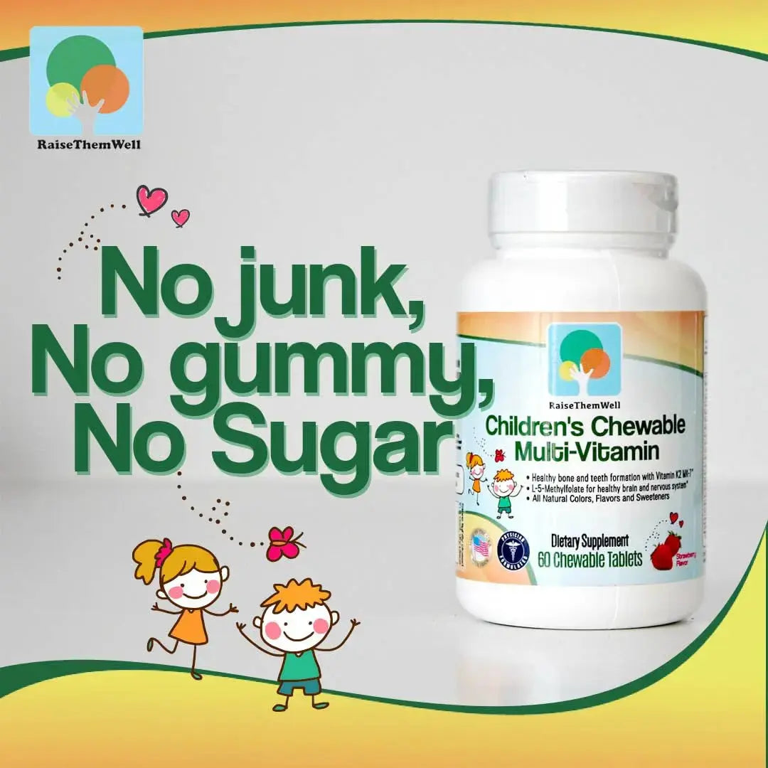 Raise Them Well Tasty Chewable Kids Multivitamin, All-Natural Colors, Flavors & Sweeteners, Daily Essential Vitamins for Children, Easy-to-Chew Vitamins, Strawberry Raise Them Well Au supplements