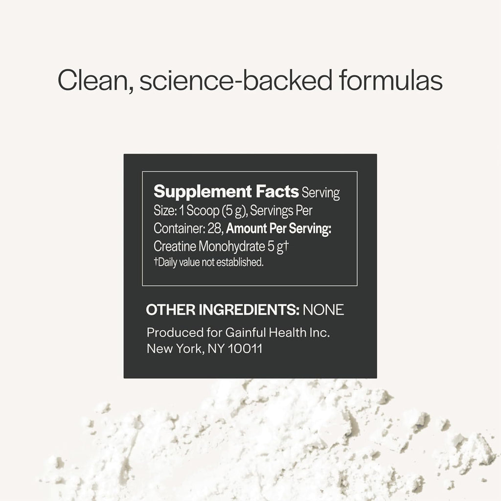 Gainful Creatine Powder, Post Workout Amino Acid Supplement, Muscle, Energy & Focus Support, 5g Creatine Monohydrate, Unflavored, 60 Servings Gainful Au supplements