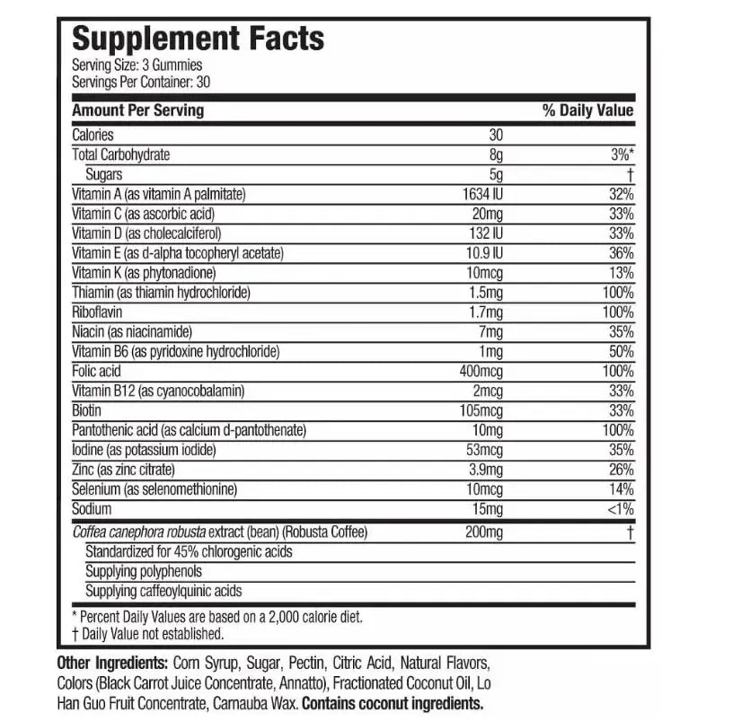 Hydroxycut Caffeine-Free Gummy for Women & Men 15 Essential Vitamins Hydroxycut Au supplements