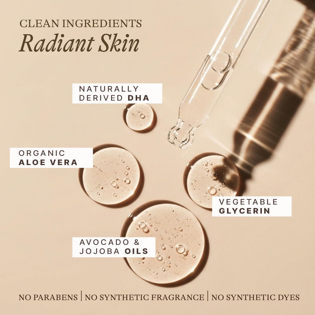 Self Tanning Drops - USA Made with Natural & Organic Ingredients, Medium Face Tanning Drops to Add to Lotion