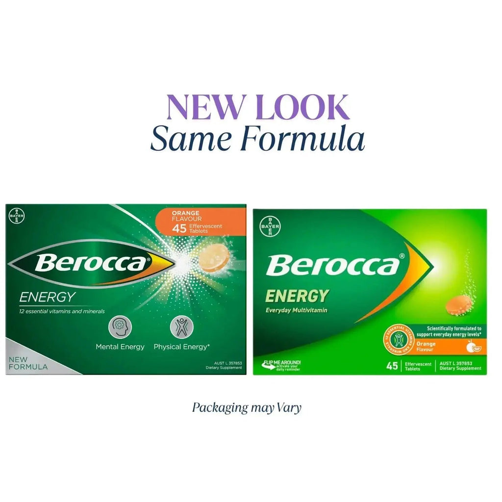 Berocca Energy Vitamin B & C Orange Flavour Effervescent Tablets 60 Pack Berocca Au supplements