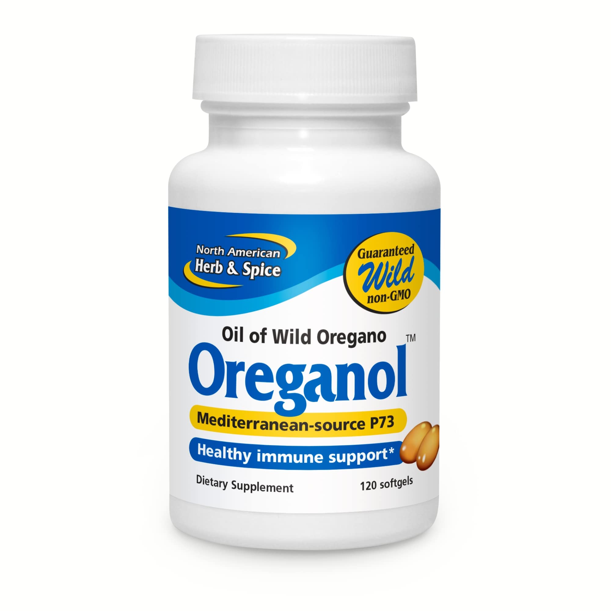 NORTH AMERICAN HERB & SPICE Oreganol P73, 120 Softgels - Immune System Support - Unprocessed, Vegan Friendly Wild Oregano