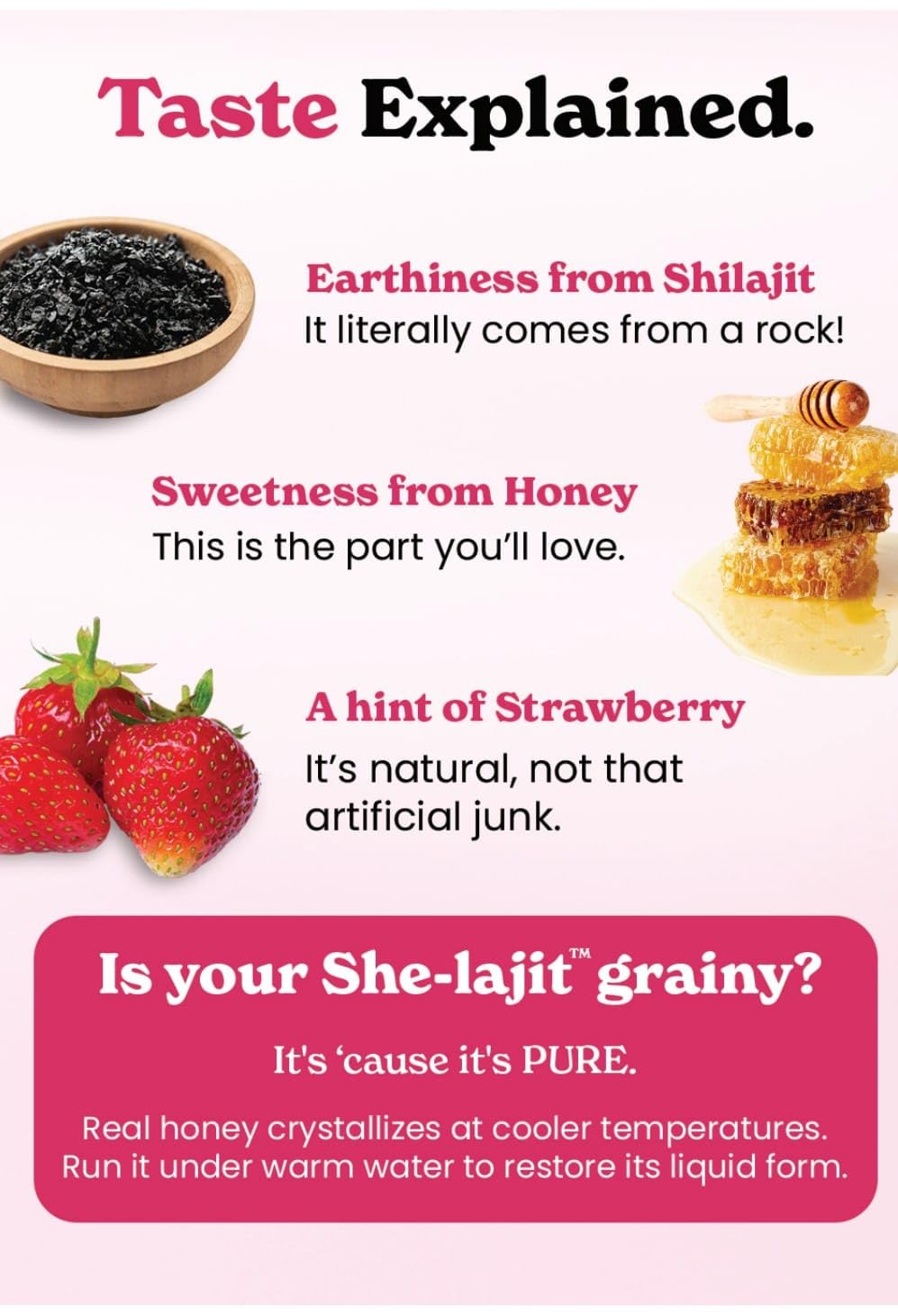 BetterAlt SHE-Lajit Strawberry Honeysticks|Shilajit for Women with Shatavari & Saffron for hormonal Balance & Energy Boost|Tasty Honeysticks