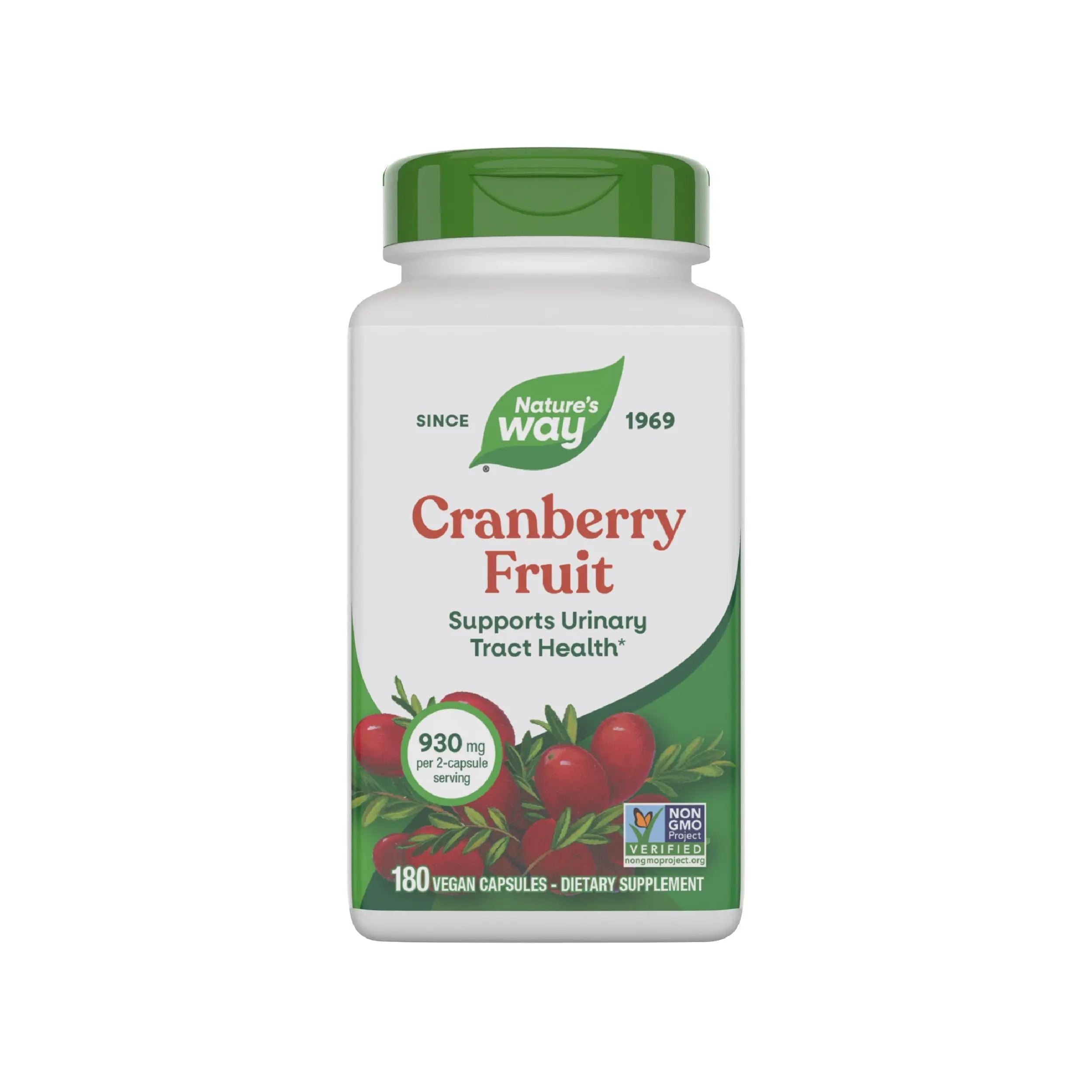 Nature's Way Cranberry Fruit, Cranberry Supplements, Supports Urinary Tract Health*, 930 mg per 2-Capsule Serving, 180 Capsules (Packaging May Vary) Nature's Way Au supplements