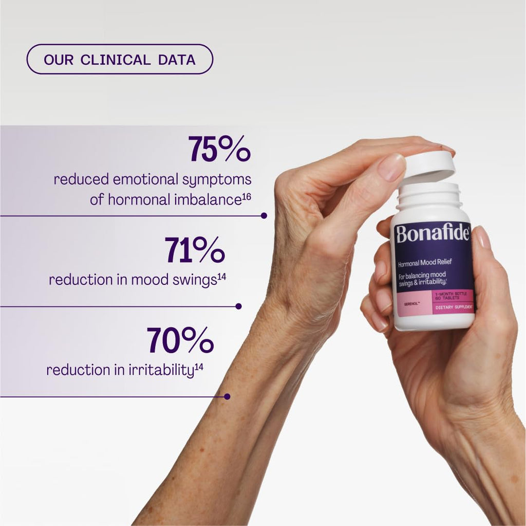 Serenol by Bonafide. Relief from Hormonal Mood Swings, Irritability, & PMS Bloating. — 3-Month Supply (180 Tablets) Bonafide Au supplements