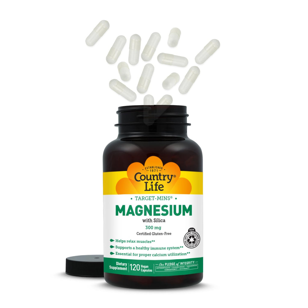 Target-Mins Magnesium with Silica 300 mg 120 Vegetarian Capsules Country Life Au supplements
