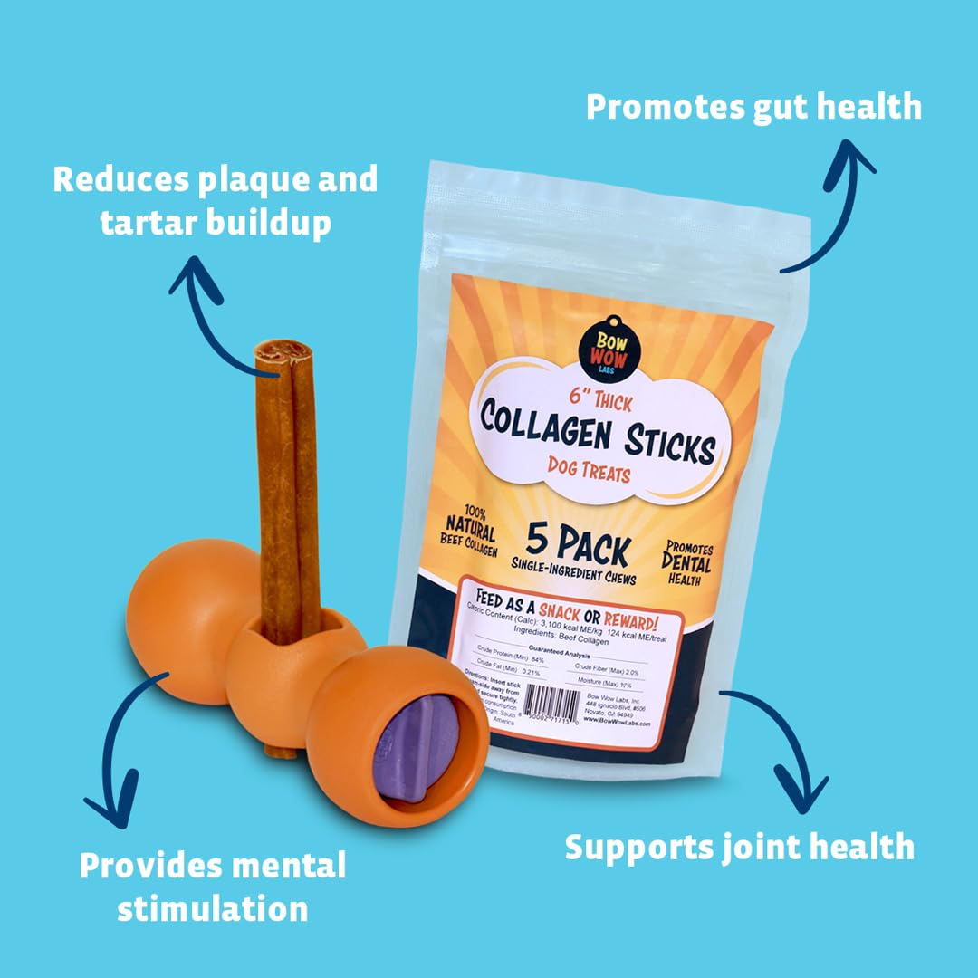 Bow Wow Labs 12" SafeFit Collagen Sticks for Dogs 5 Pack/Jumbo – All-Natural Chews for Joint, Gut, Bone & Oral Health Bow Wow Labs Au supplements
