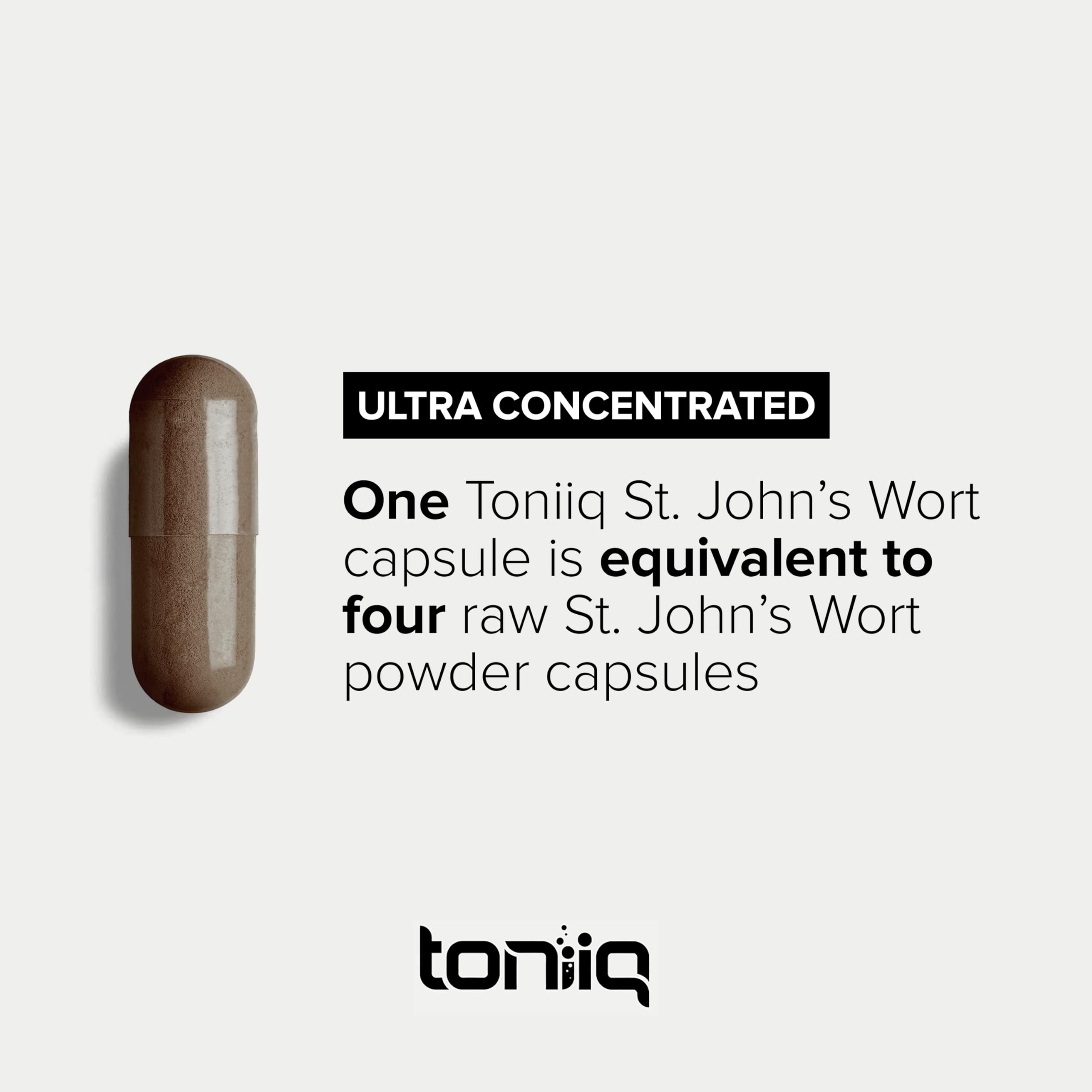 Toniiq 1,000mg Ultra High Strength St. John's Wort Capsules (Non-GMO) - 4X Concentrated Extract - 0.3% Hypericin - Highly Purified and Bioavailable - 120 Capsules Toniiq Au supplements