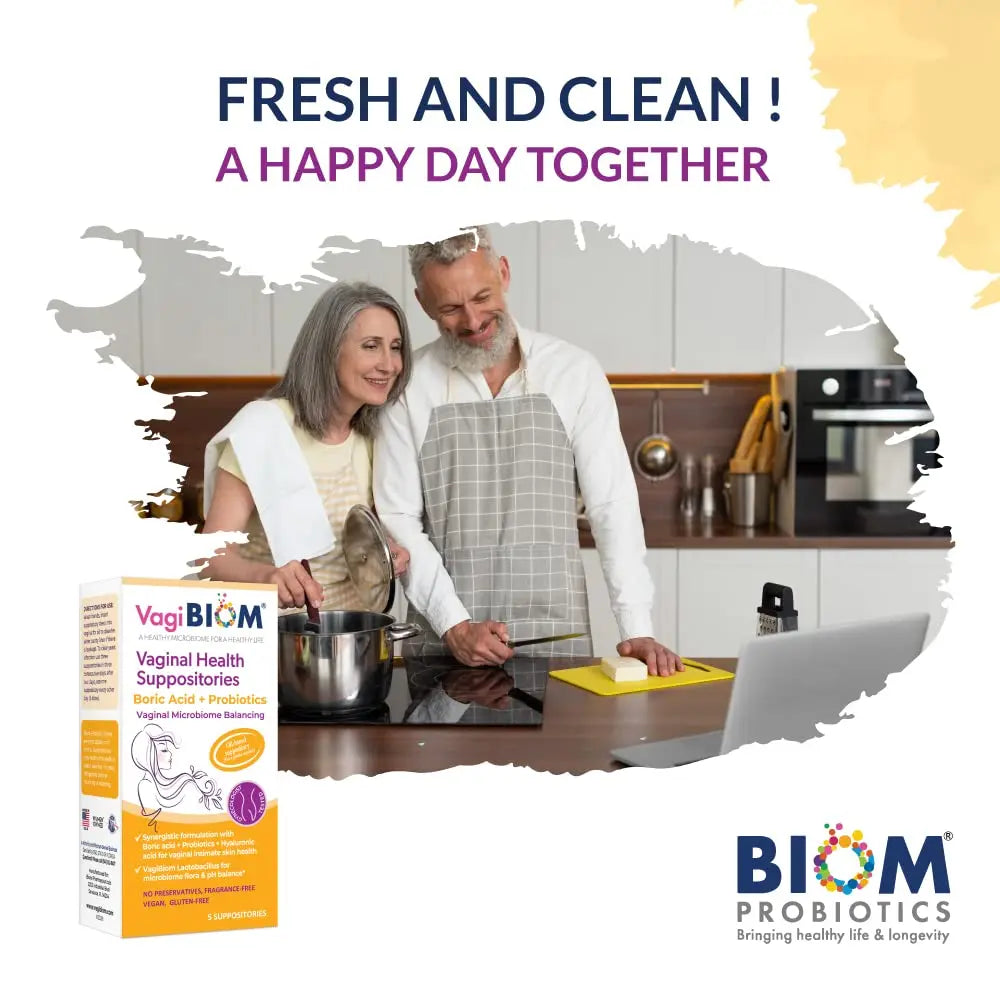 VagiBiom Boric Acid Suppositories with Lactobacillus: Microbiome Flora Balance; Balance and Nourishes VagiBiom Au supplements
