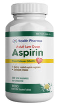 Health Pharma Aspirin 81 mg (1000 Enteric Coated Tablets) | Adult Low Dose Strength Pain Reliever (NSAID) | Safe Pain Relief for Minor Aches and Pain | Value Pack Generic Health Pharma Au supplements