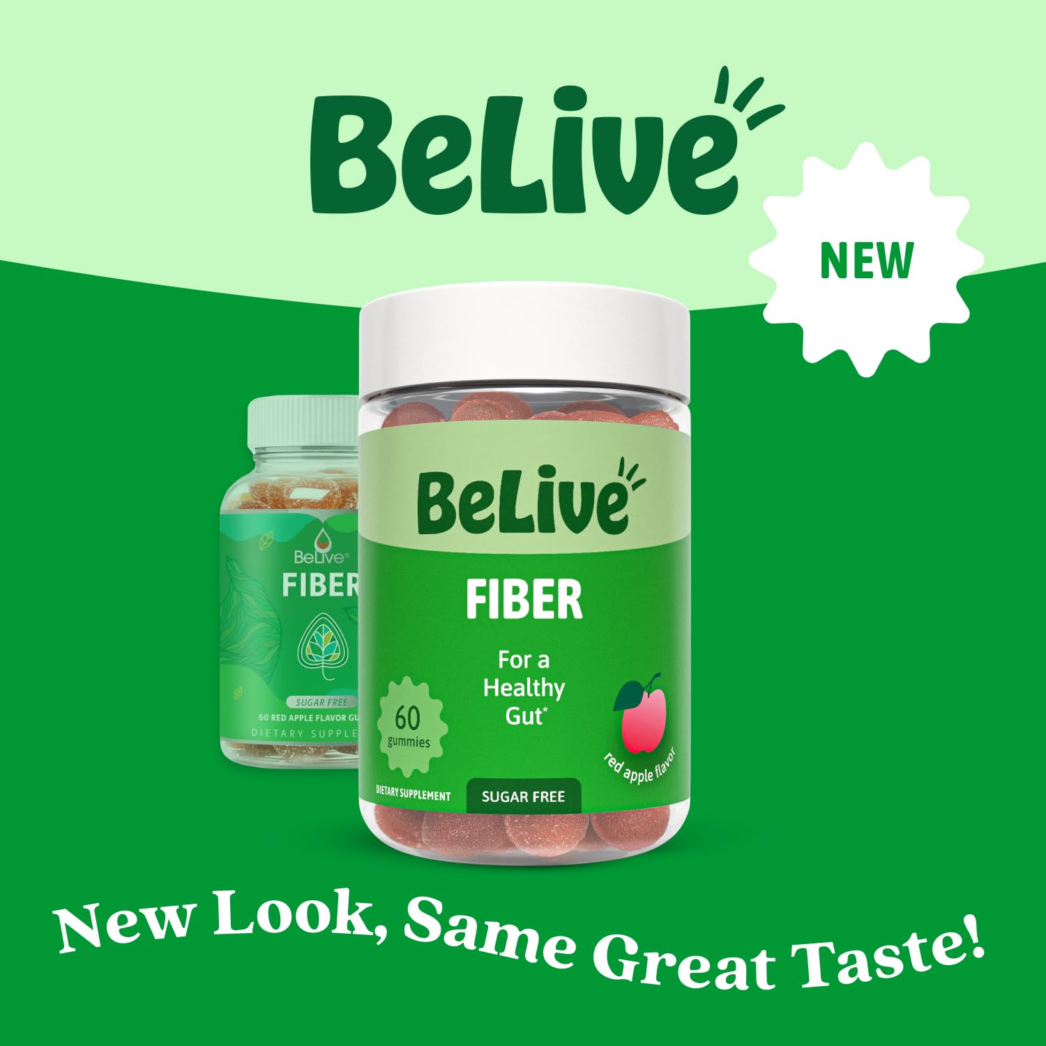 BeLive Fiber Gummies - Sugar Free Prebiotic Digestive Health and Regularity Supplement - Chicory Root & Inulin