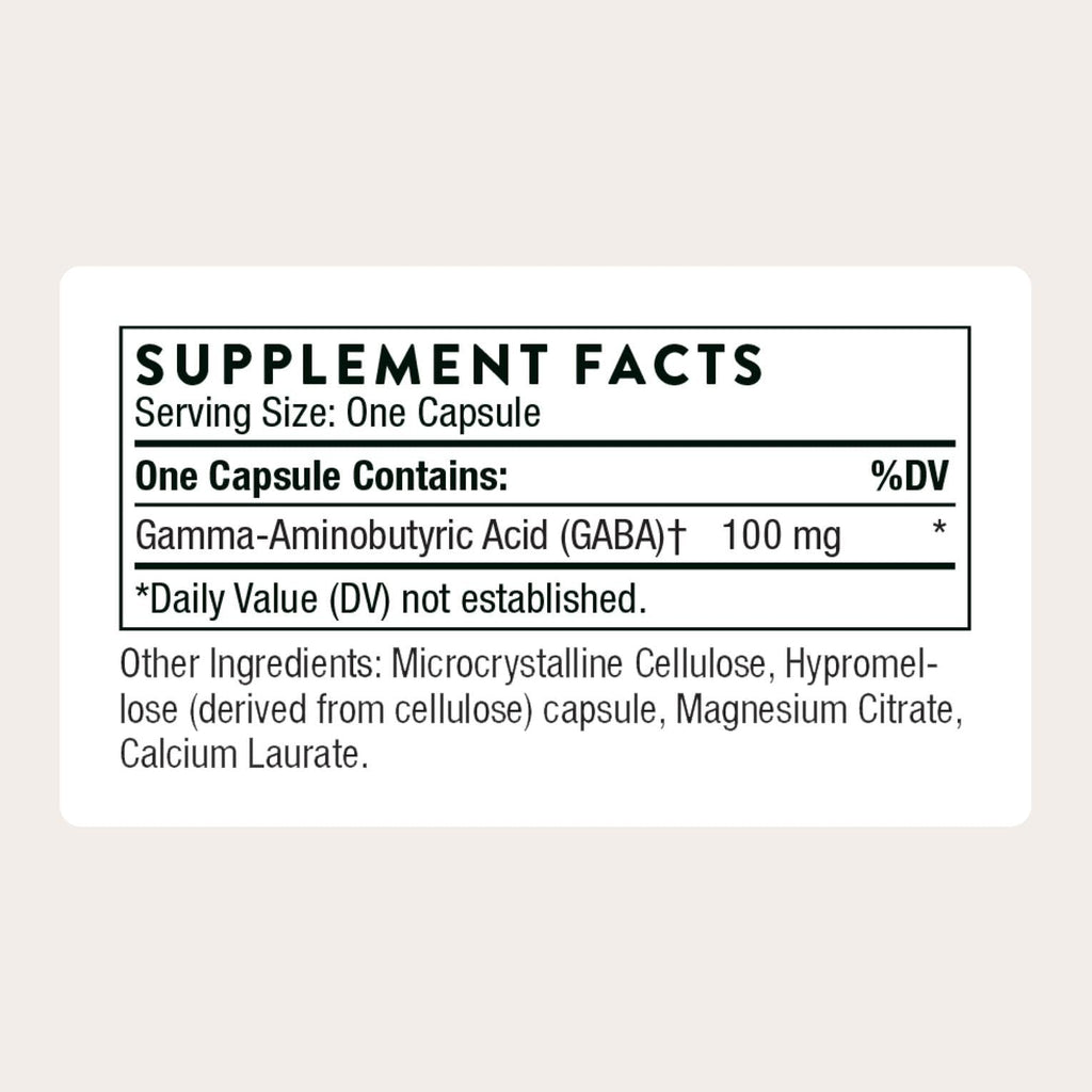 THORNE - PharmaGABA-100 - GABA Supplement - 100 mg Natural Source Gamma-Aminobutyric Acid