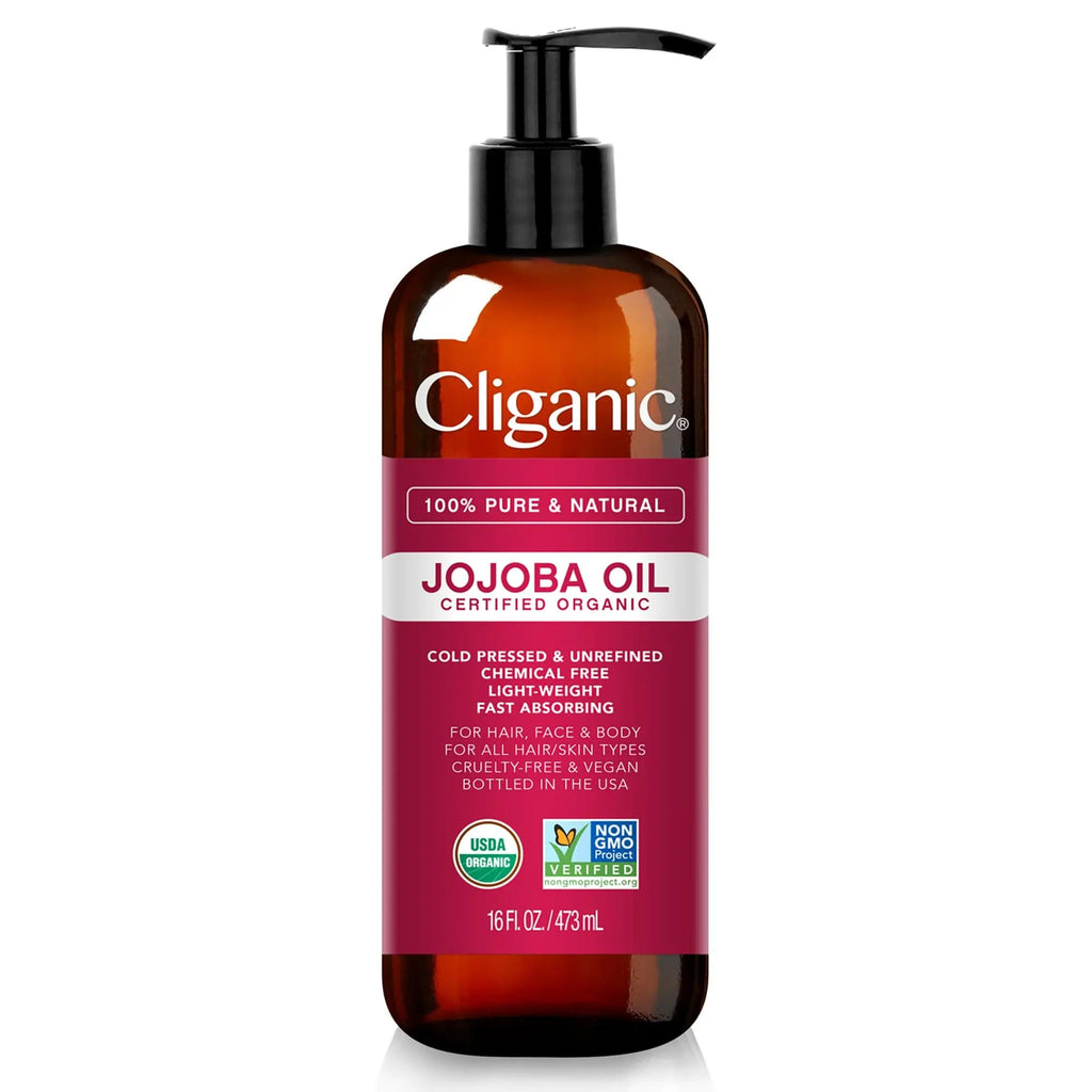 Cliganic USDA Organic Jojoba Oil 16oz with Pump, 100% Pure | Bulk, Moisturizing Oil Cliganic Au supplements
