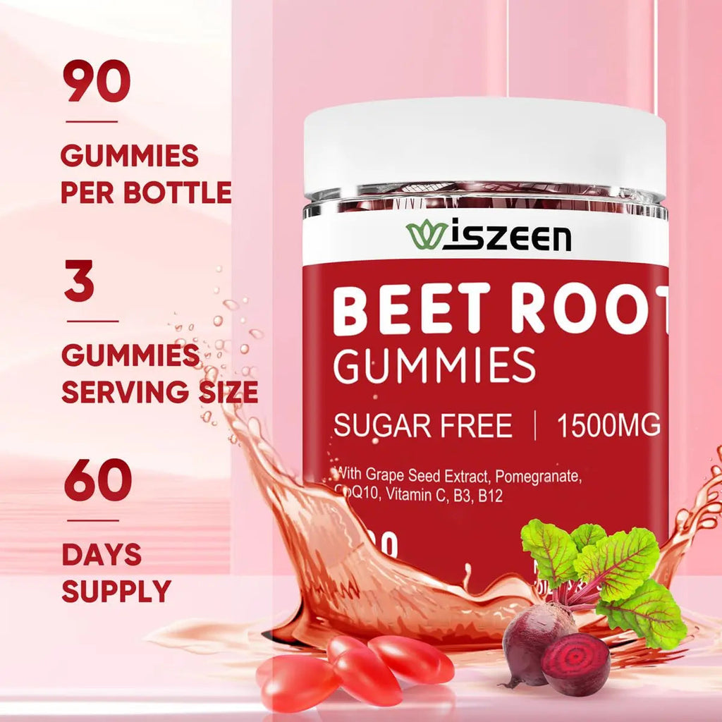 Wiszeen Beet Root Gummies - 60 Servings - Beets Gummies Beet Chews Nitric Oxide Wiszeen Au supplements