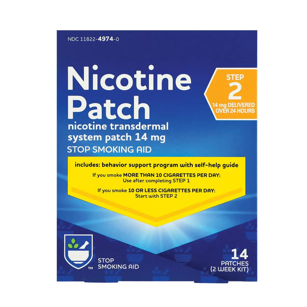 Rite Aid Nicotine Transdermal System Patch, Step 2, 14mg - 14 ct, Nicotine Rite Aid Au supplements