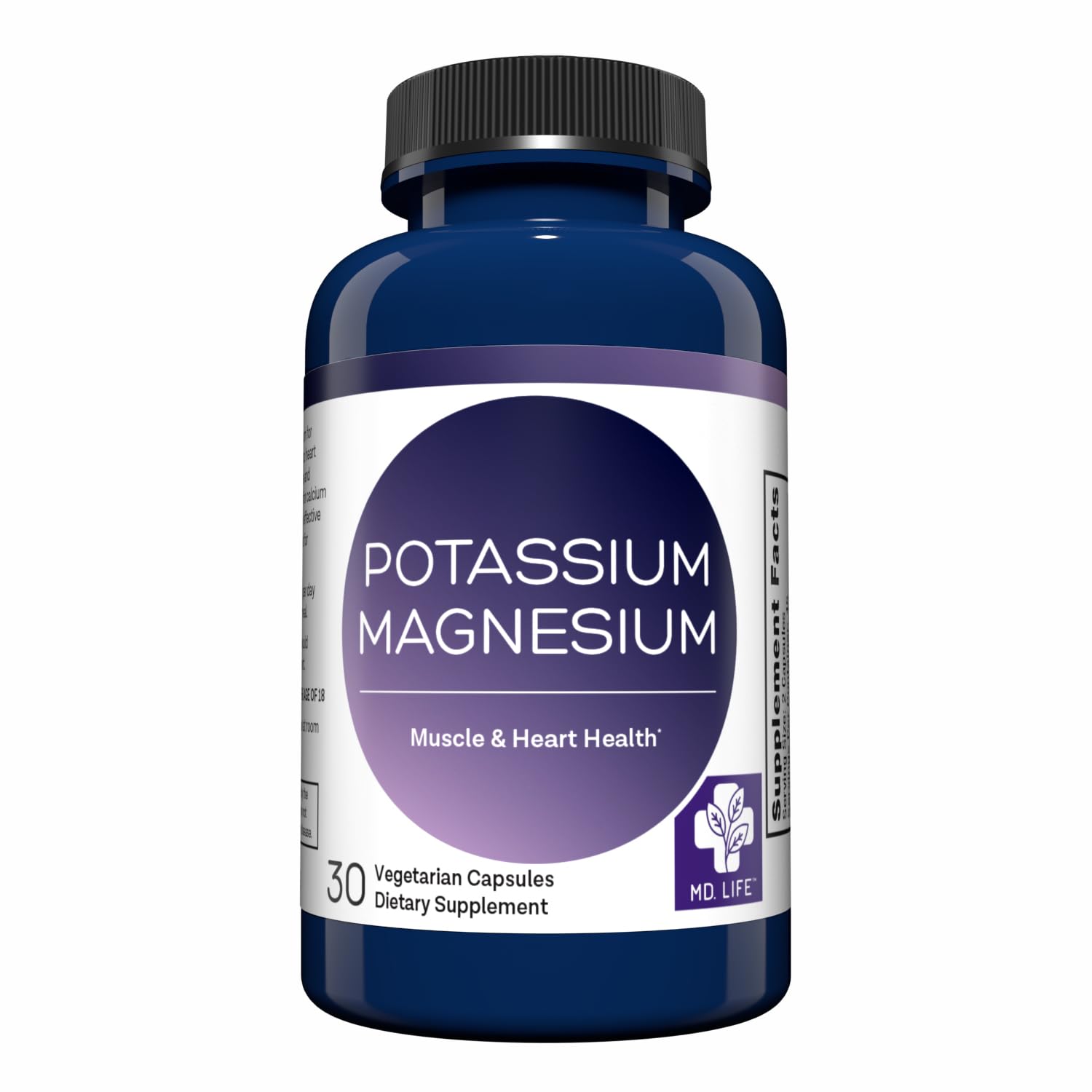 MD. Life Potassium Magnesium Supplement - 30 Capsules - High Absorption Magnesium Complex - Potassium Supplement to Support Vascular Health & Leg Cramp MD.LIFE Au supplements