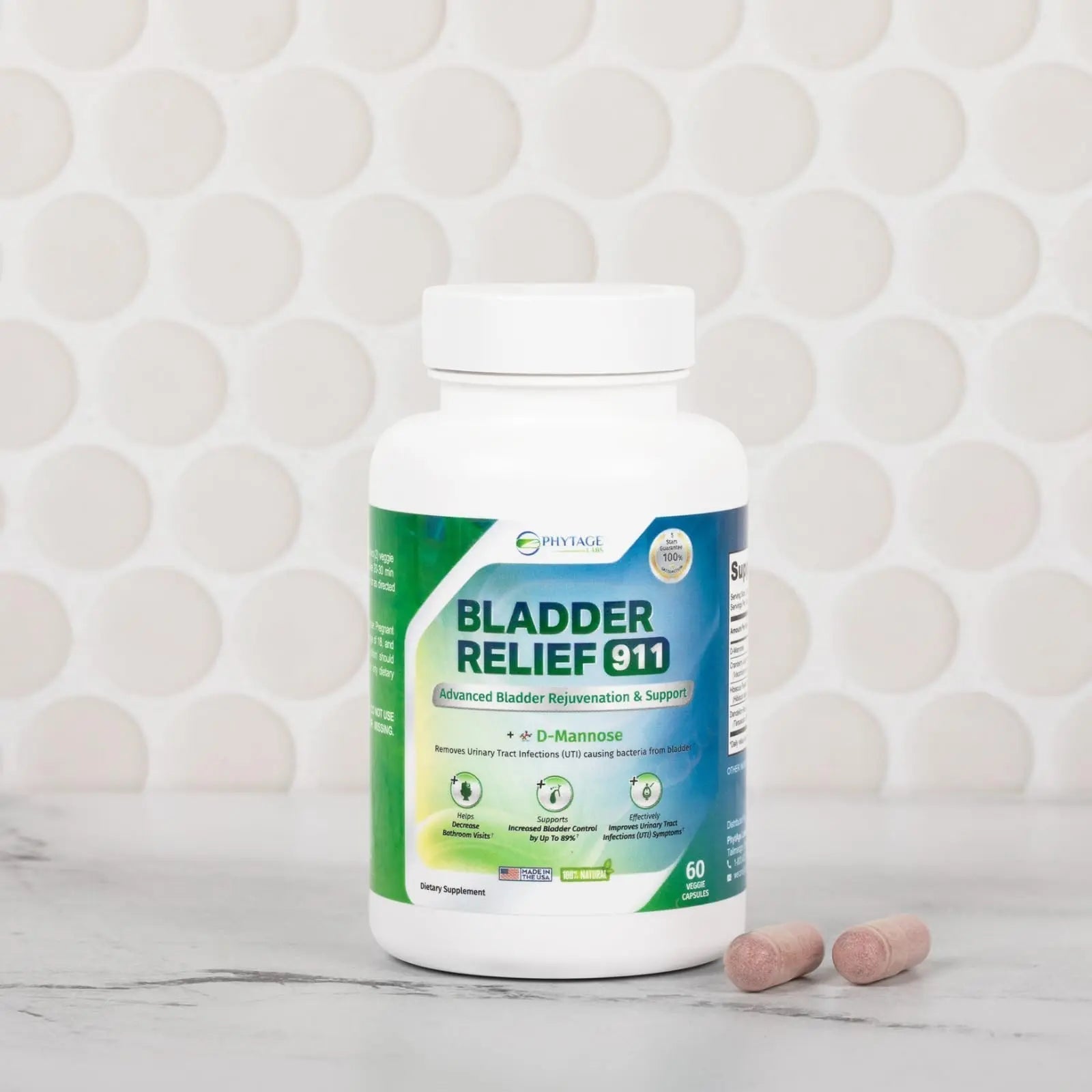 Phytage Labs Bladder Relief 911 Detoxifying Strength - for Men and Women Provides Bladder Support, 60 Veggie Capsules - 2 Pack Phytage Labs Au supplements