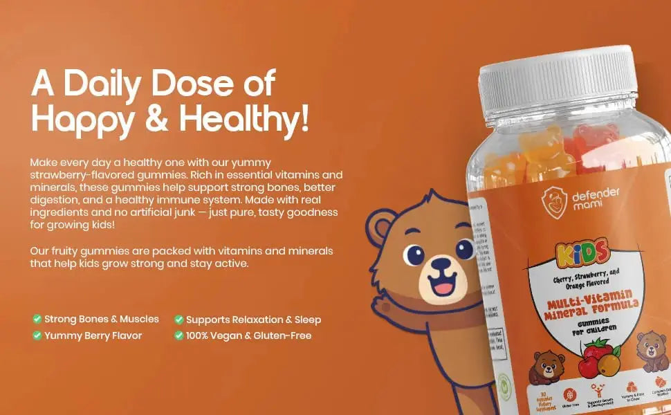 Defender Mami Kids Vitamin Gummies – Multivitamin & Mineral Formula, Non‑GMO · Gluten‑Free, 90 Count Chewables for Daily Immune Defender Mami Au supplements