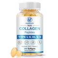 SIGNILIFE Multi Collagen Peptides for Women & Men, Hydrolyzed Collagen Peptides-Type I, II, III, V, X - with Hyaluronic Acid,Vitamin C,Biotin