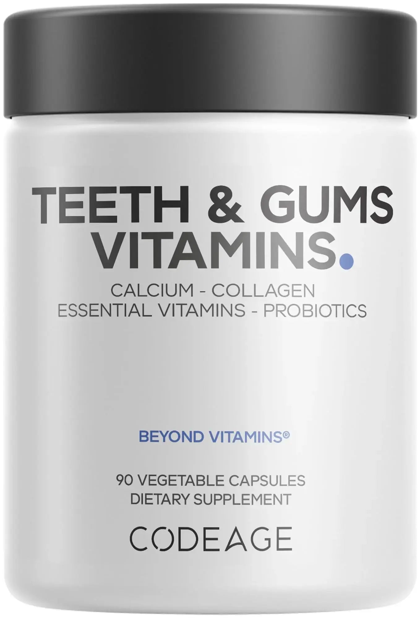 Codeage Teeth & Gums Vitamins + Oral Probiotics Supplement for Mouth - Whole Food Calcium, Collagen, Potassium, Vitamin C, D3, K2, Zinc Codeage Au supplements
