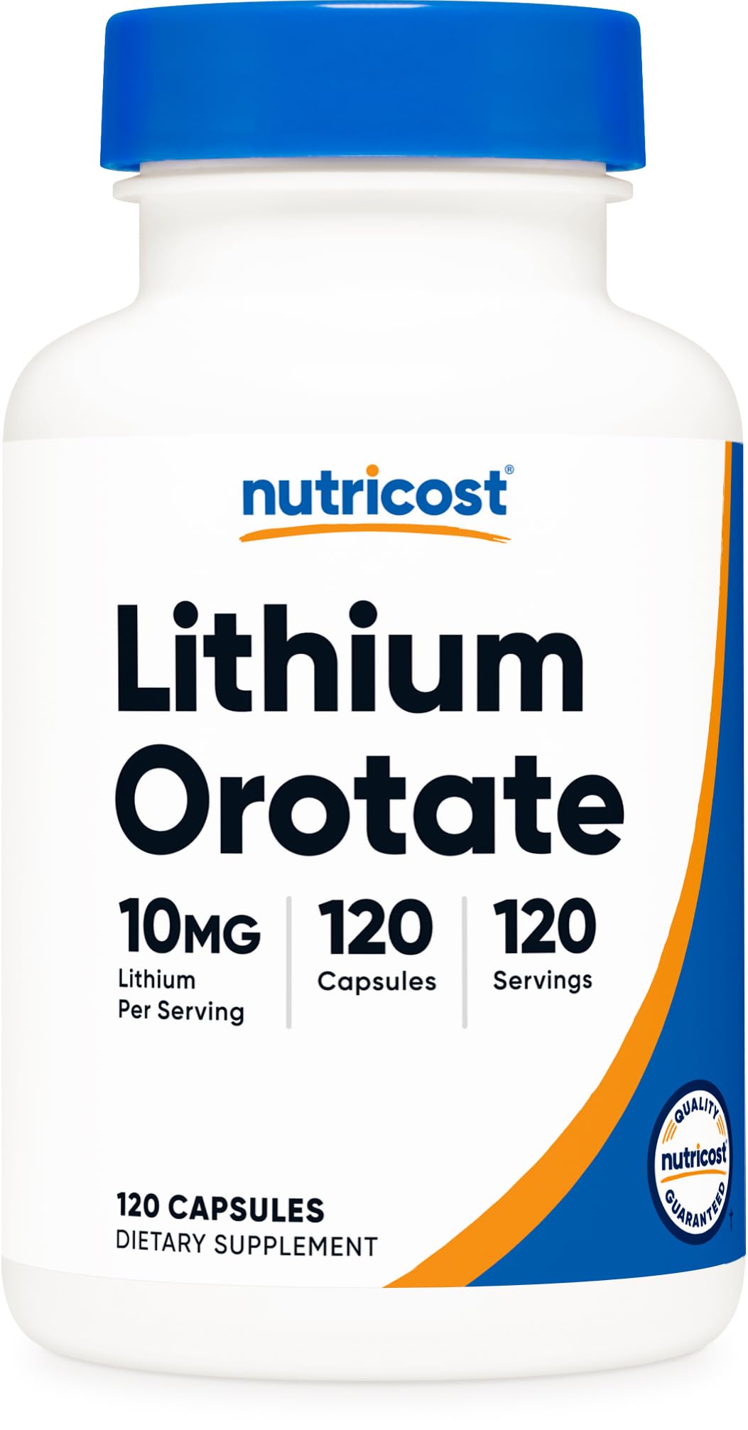 Nutricost Lithium Orotate (10mg) 120 Capsules - Vegan Lithium Supplement, GMO-Free, Gluten-Free