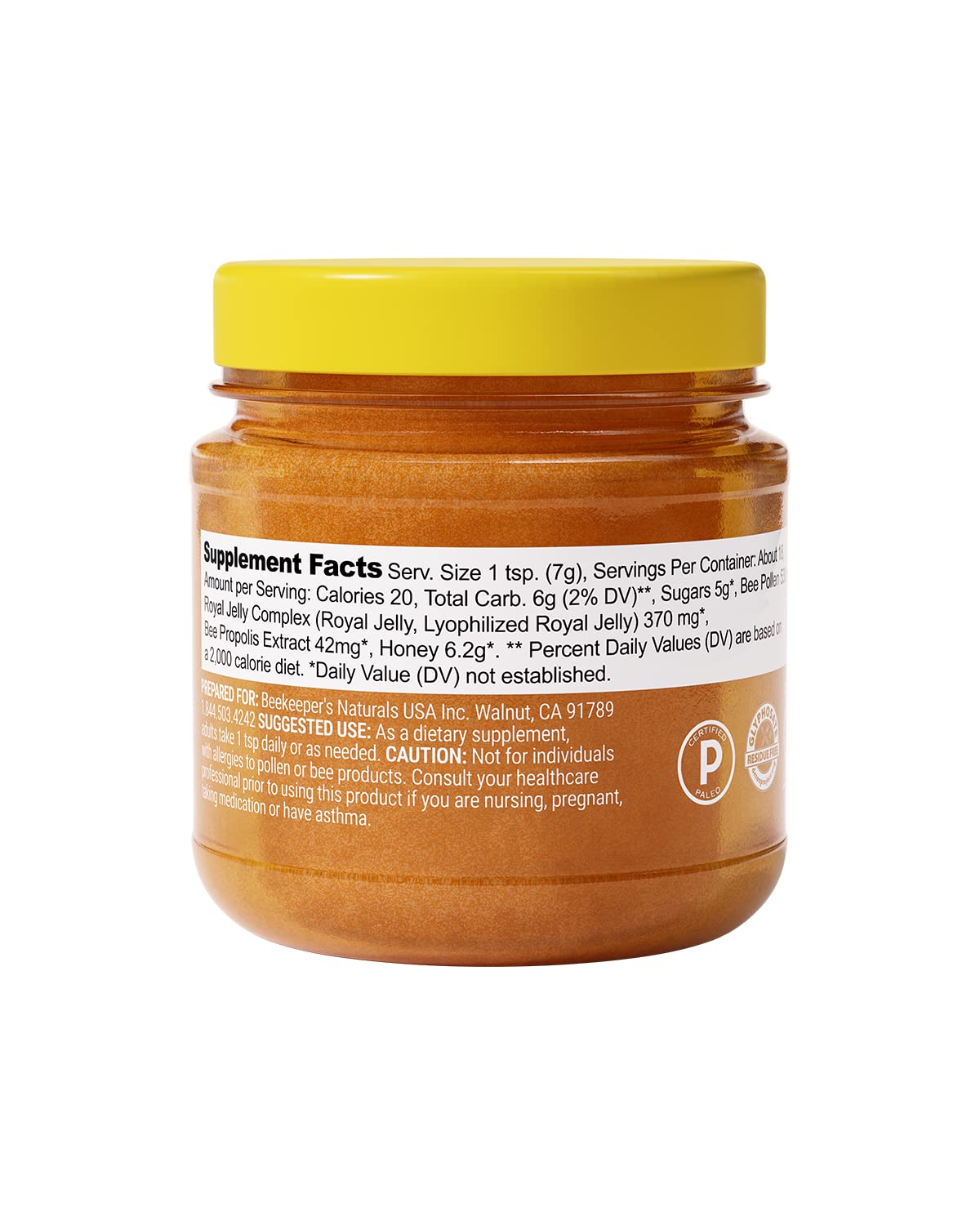 Superfood Honey by Beekeeper's Naturals - Bee Pollen, Royal Jelly, Propolis, Honey - Natural Energy, Immune Support