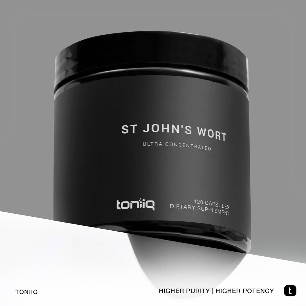 Toniiq 1,000mg Ultra High Strength St. John's Wort Capsules (Non-GMO) - 4X Concentrated Extract - 0.3% Hypericin - Highly Purified and Bioavailable - 120 Capsules Toniiq Au supplements