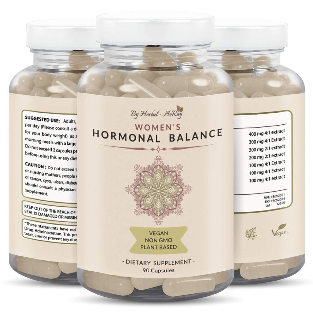 Hormone Balance for Women – Natural Female Energy & Mood Pills – Hot Flashes Menopause Relief Supplement with Vitex Chasteberry, Dong Quai, Maca Root Powder, Ginseng – 90 Veggie Capsules Herbal-avRay Au supplements