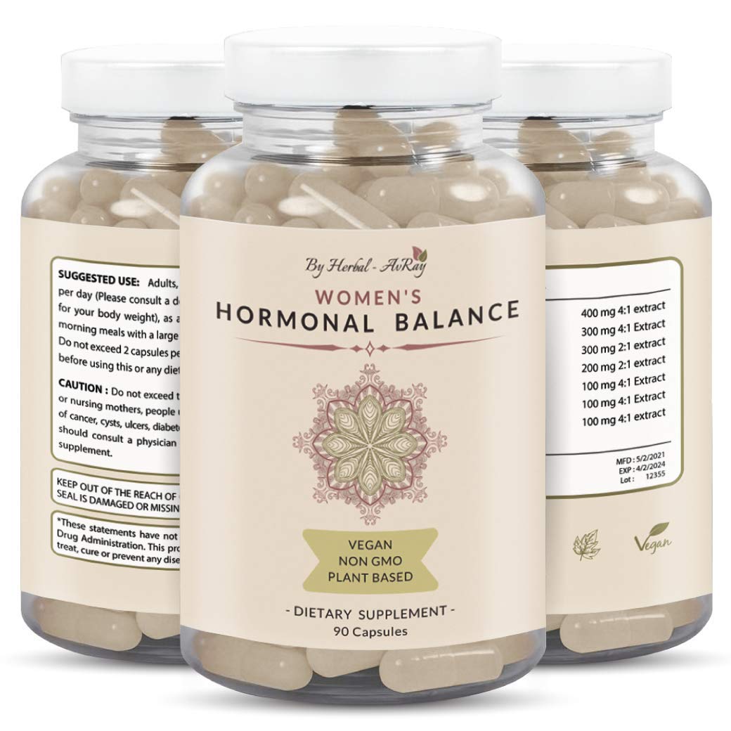 Hormone Balance for Women – Natural Female Energy & Mood Pills – Hot Flashes Menopause Relief Supplement with Vitex Chasteberry, Dong Quai, Maca Root Powder, Ginseng – 90 Veggie Capsules Herbal-avRay Au supplements