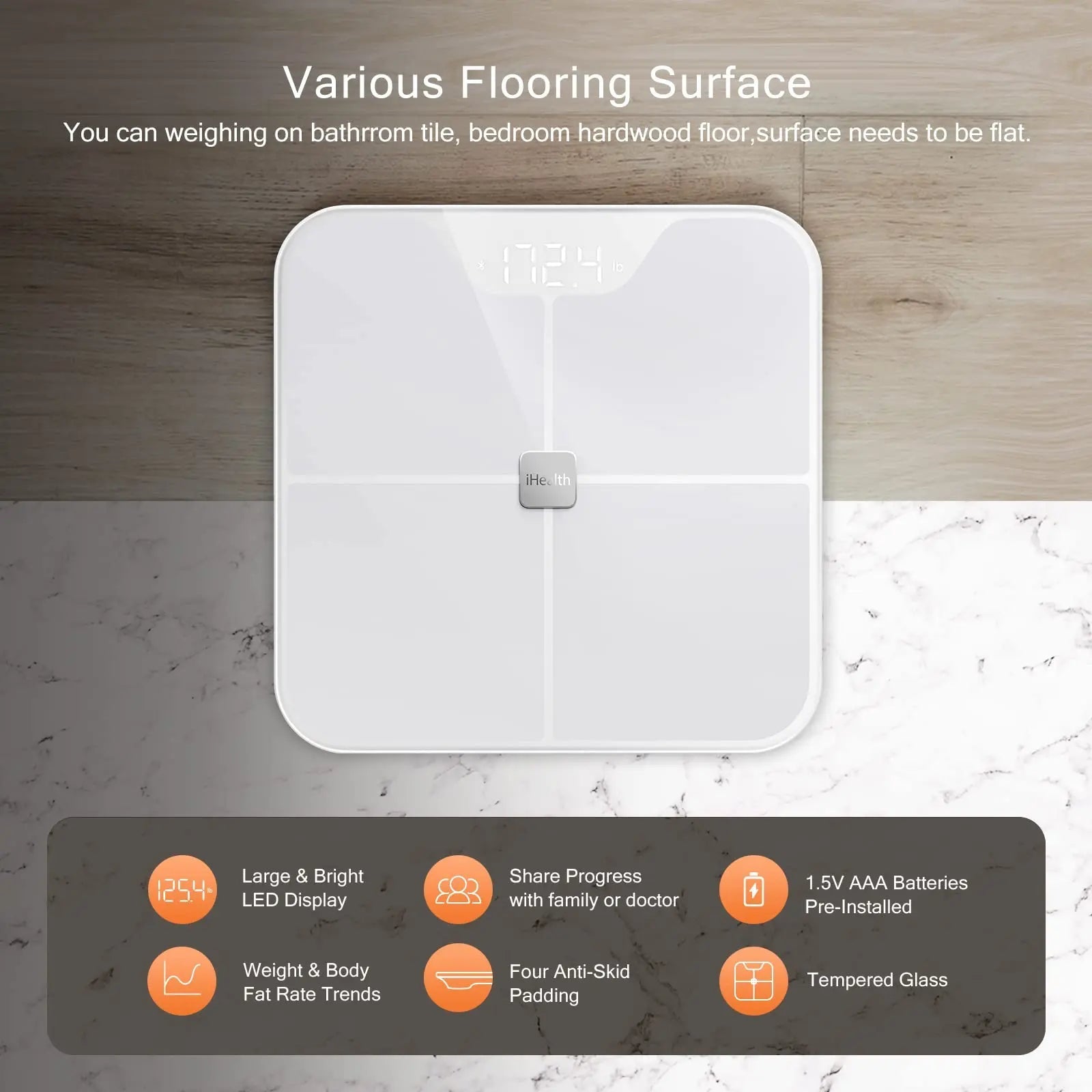 iHealth Nexus Smart Scale for Body Weight Bluetooth, Digital Bathroom Scale Body Fat and Muscle iHealth Au supplements