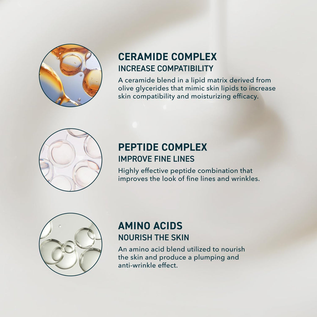 Prequel Skin Half and Half Fluid Moisturizer Face Cream. Lightweight Ceramide Peptide Lotion for All Skin Types