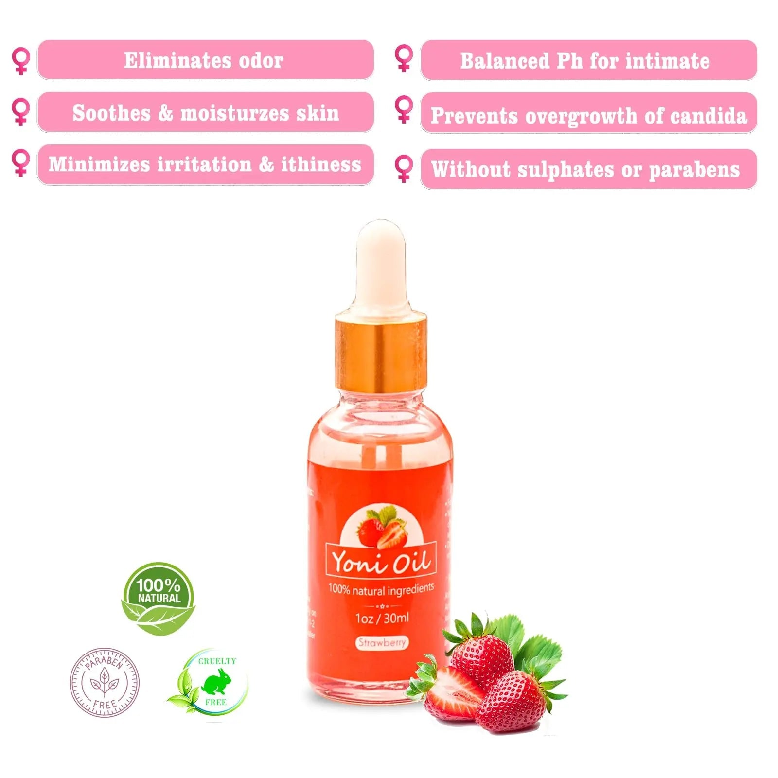 2Pcs Strawberry Yoni Bars and Yoni Oil Set for Feminine Wash, Yoni Wash for Cleanse Vaginal Balance PH tovaginsh Au supplements