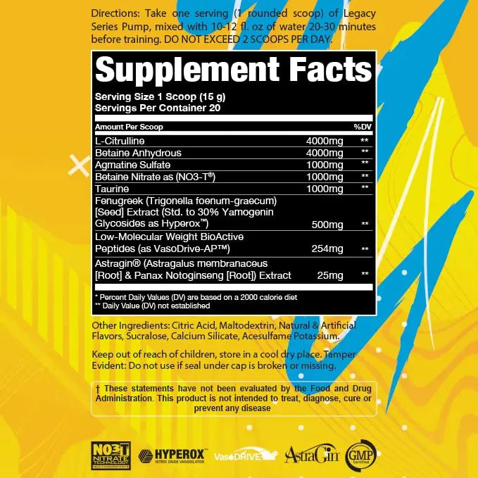 Legacy Series Pump Stim Free Muscle Pump Amplifier Pre-Workout Powder by AP Sports AP Regimen Au supplements
