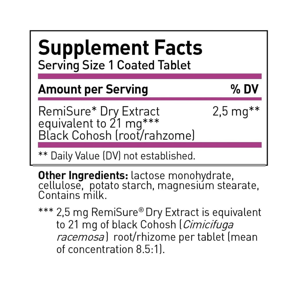 Remifemin Menopause Symptoms Relief - Clinically Proven Ingredients - Menopause Supplements - Black Cohosh - Estrogen-Free - Made in Germany - 60 Tablets Remifemin Au supplements