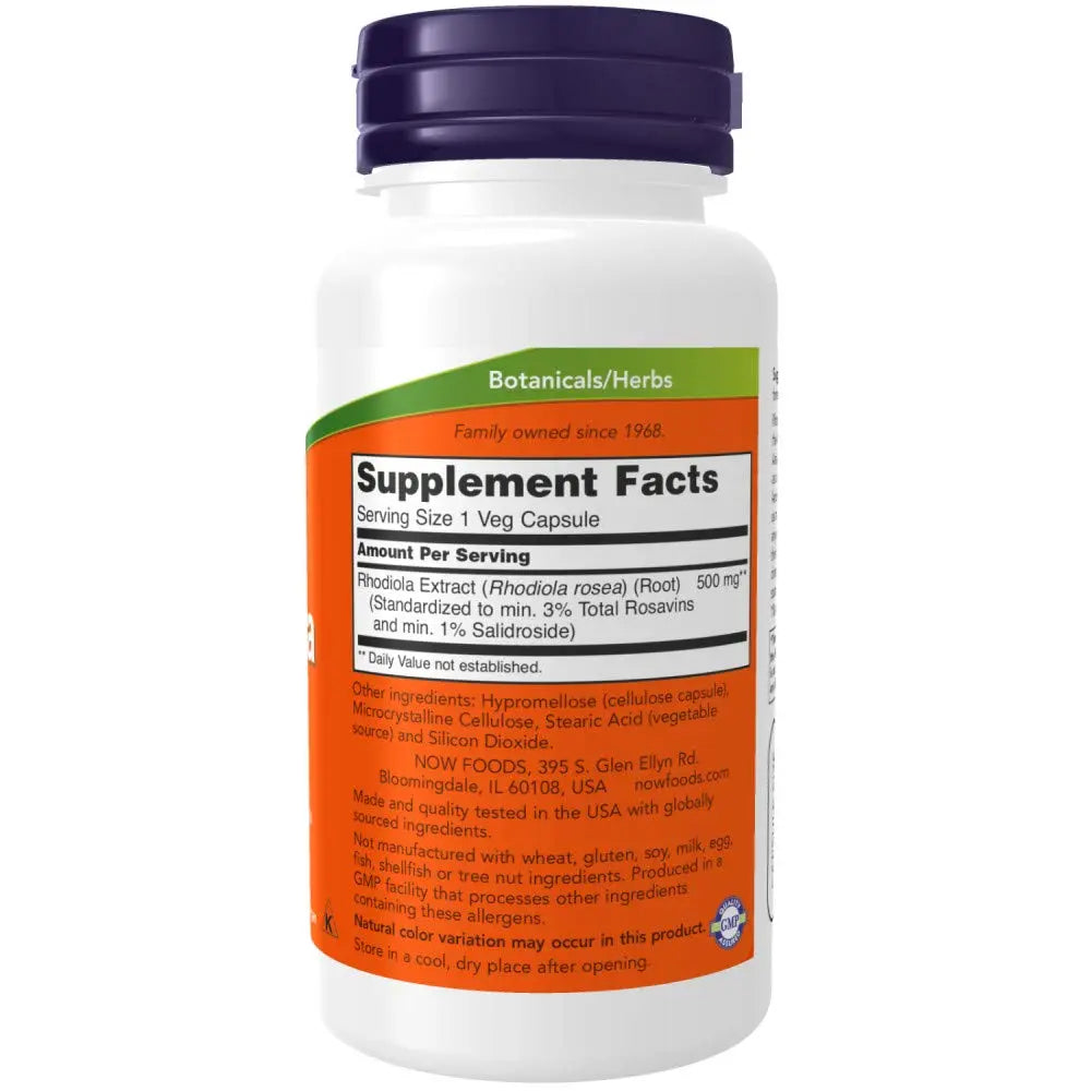 NOW Supplements, Rhodiola 500 mg, Helps Body Adapt to Stress of Daily Life*, Adaptogenic NOW Au supplements