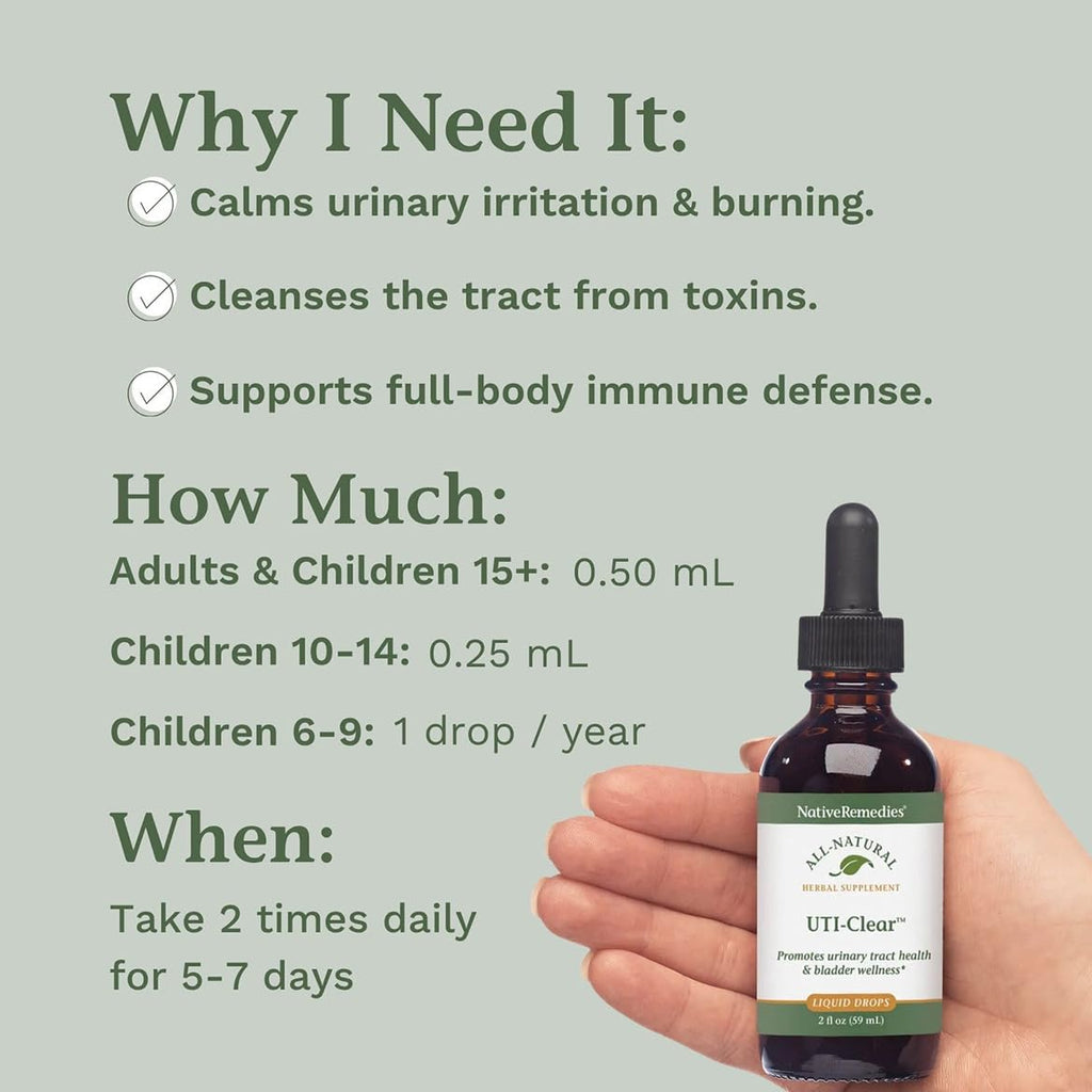 Native Remedies UTI-Clear for Urinary Tract and Bladder Health, 59 ml Native Remedies Au supplements