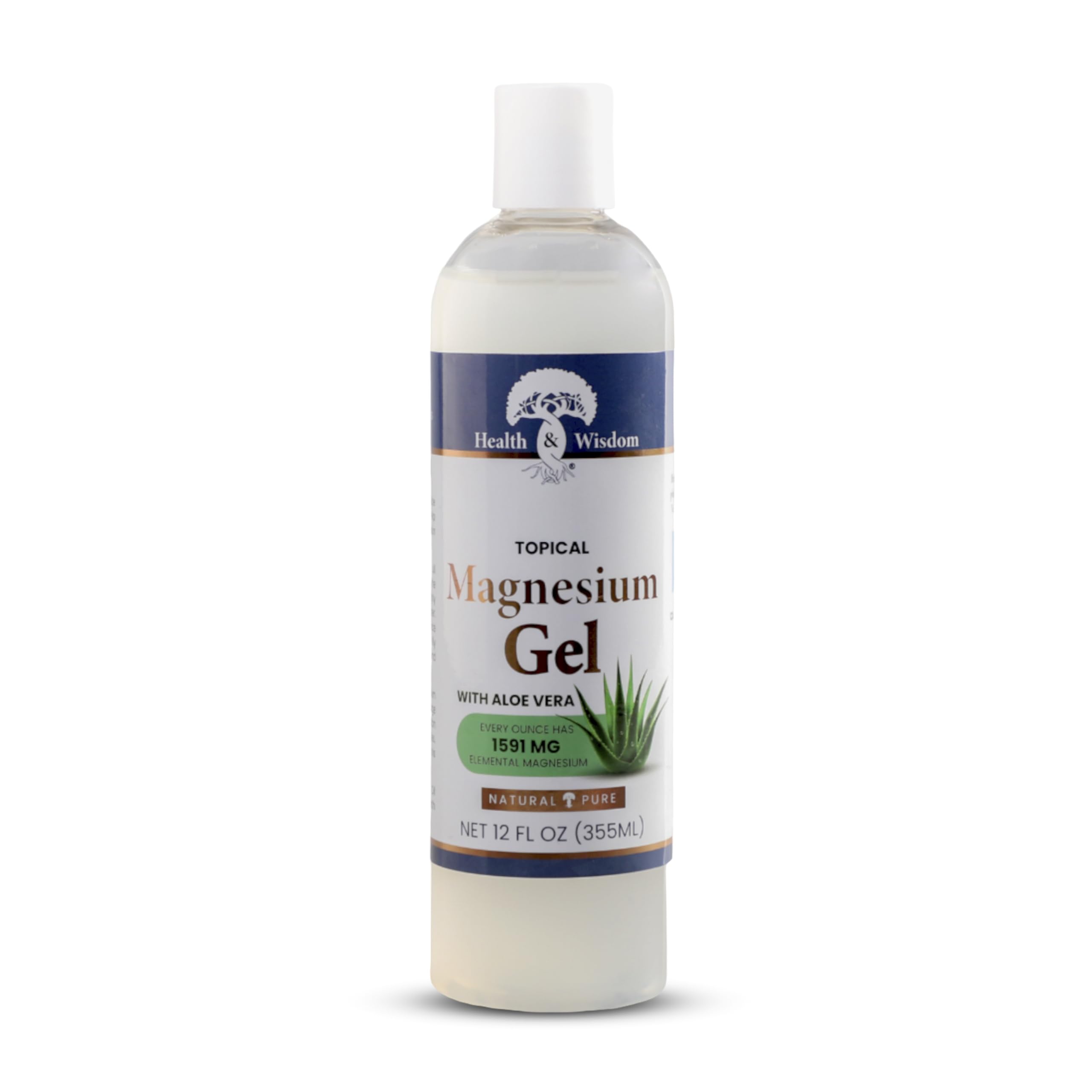 Health and Wisdom Pure Magnesium Gel with Seaweed Extract and Aloe Vera - Topical Muscle & Joint Relief- Natural and Pure Skin & Scalp Moisturizing - Enhanced Absorption - 12 Fl oz Health and Wisdom Au supplements