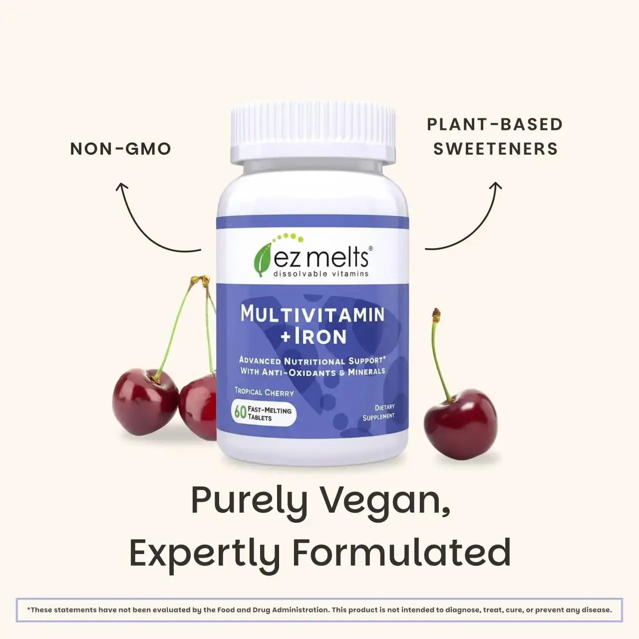 EZ Melts Multivitamin + Iron - Daily Multivitamin for Women & Men - Supports Healthy Energy Levels & Antioxidant Protection EZ Melts Au supplements