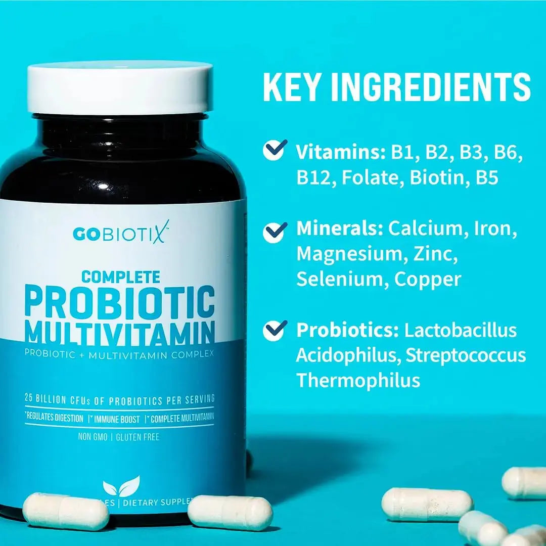 GOBIOTIX Multivitamin with Probiotics and Digestive Enzymes - 25 Billion CFU - Digestive Health, Probiotics for Women and Men GOBIOTIX Au supplements