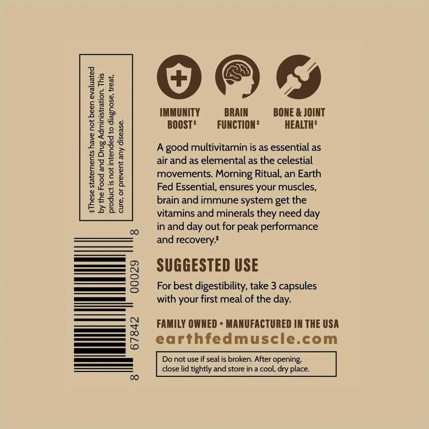 Earth Fed Muscle Morning Ritual Multivitamin for Women Supports General Health & Wellness - Multivitamin with Iron for Immune & Heart Support Earth Fed Muscle Au supplements