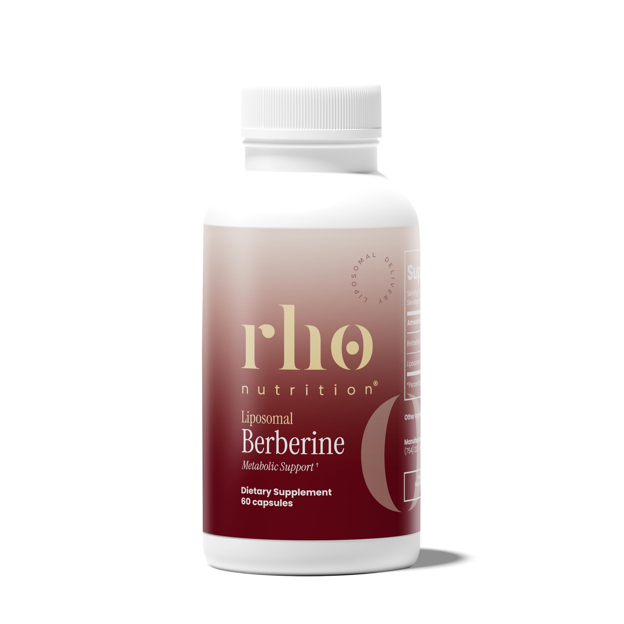 Rho Nutrition Liposomal Berberine Capsules - Ultra High Absorption Supplement – Supports Immune Function, Gut Health and Metabolic