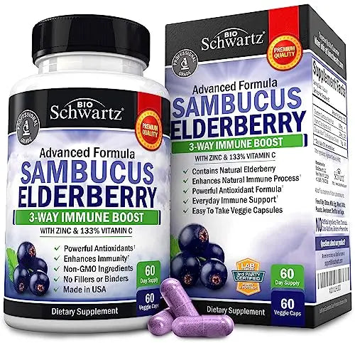 Elderberry with Zinc and Vitamin C for Adults - Immune Support Vitamins BioSchwartz Au supplements
