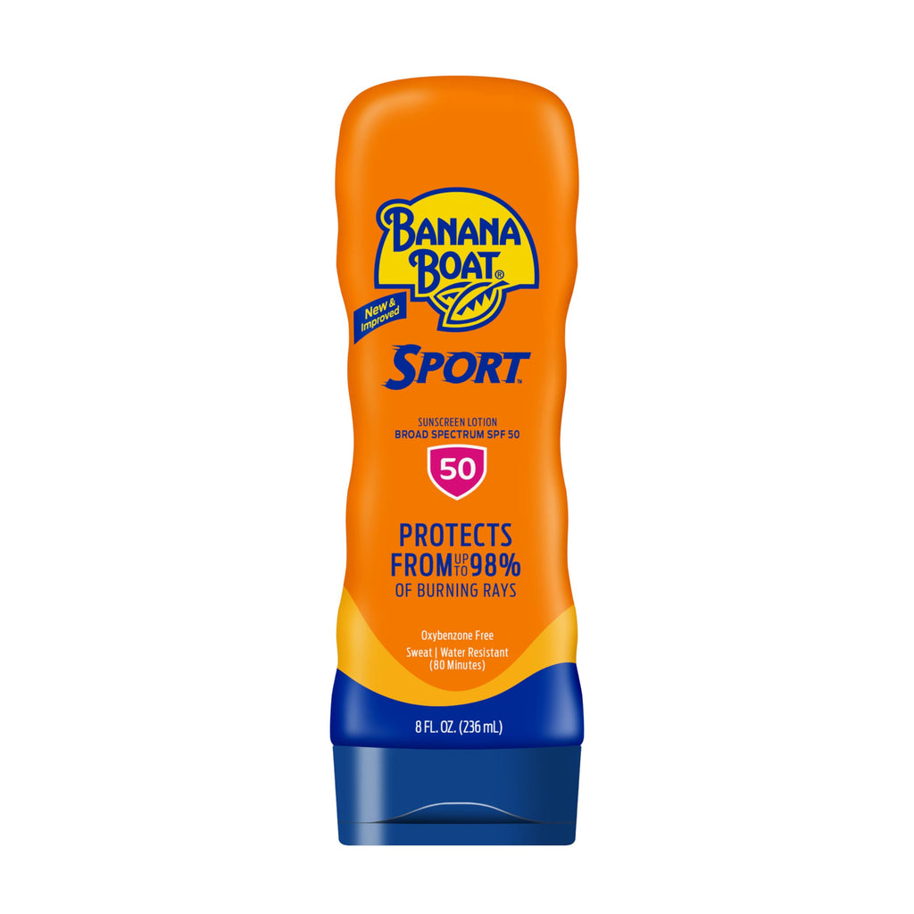 Banana Boat Sport Ultra SPF 50 Sunscreen Lotion, 8oz | Banana Boat Sunscreen SPF 50 Lotion, Oxybenzone Free