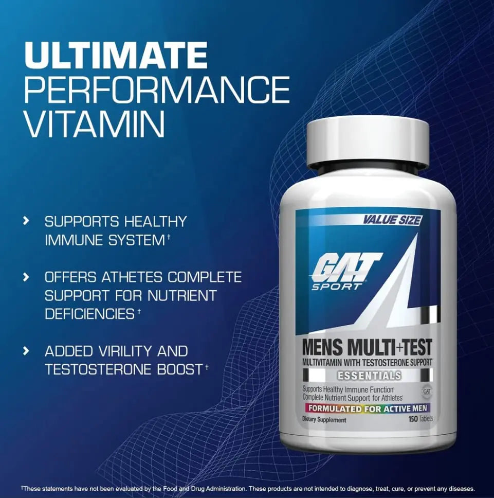 GAT SPORT Men's Multi + Test, Premium Multivitamin Tablets (60 Count) GAT SPORT Au supplements