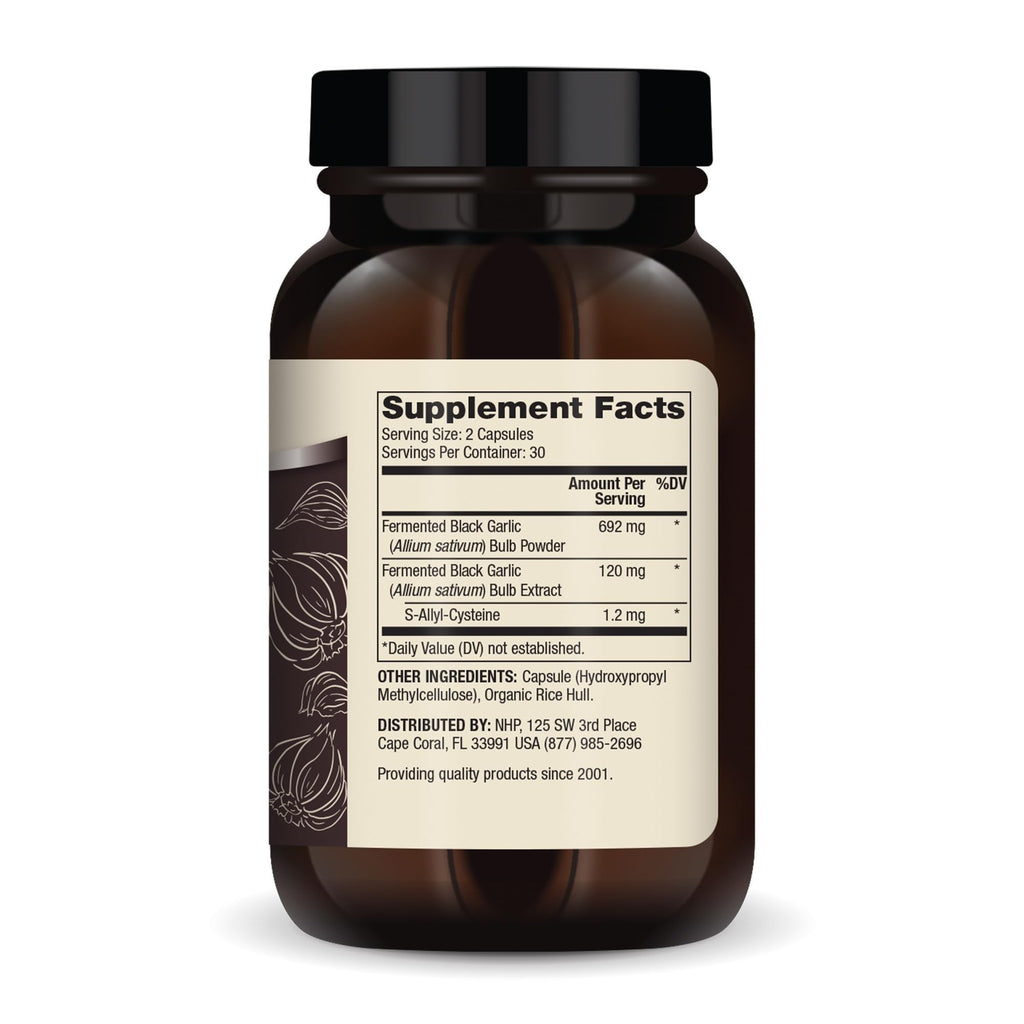 Dr. Mercola Fermented Black Garlic - Antioxidant Supplement - for Immune, Cellular & Heart Health Support - Includes S-Allyl-Cysteine - Non-GMO