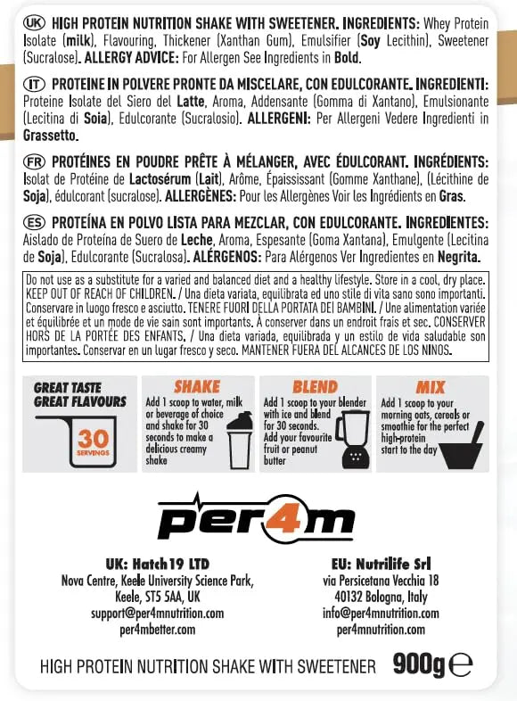 Per4m ISOLATE Zero | 30 Servings of High Protein Isolate Shake with Amino Acids per4m Au supplements
