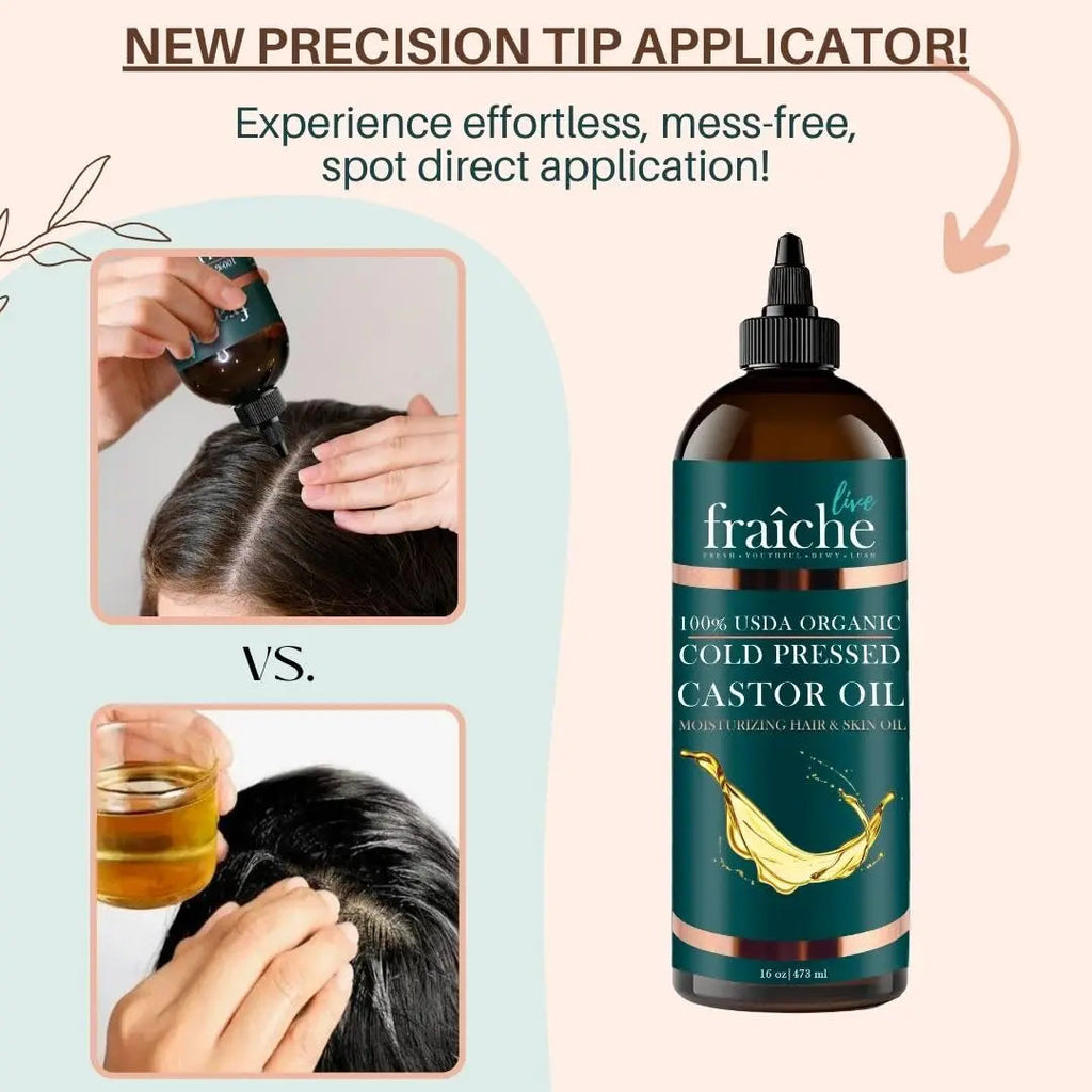 Live Fraiche USDA Organic Cold Pressed Castor Oil (16oz), 100% Pure, Hexane-Free Castor Oil Live Fraiche Au supplements