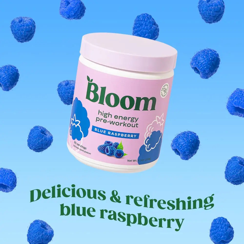 Bloom Nutrition High Energy Pre Workout Powder (Blue Raspberry) - Amino Energy Bloom Nutrition Au supplements